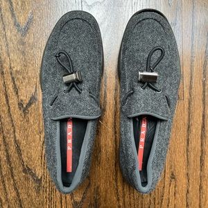 Prada Gray Slip On Loafers Size 38.5